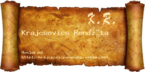 Krajcsovics Renáta névjegykártya
